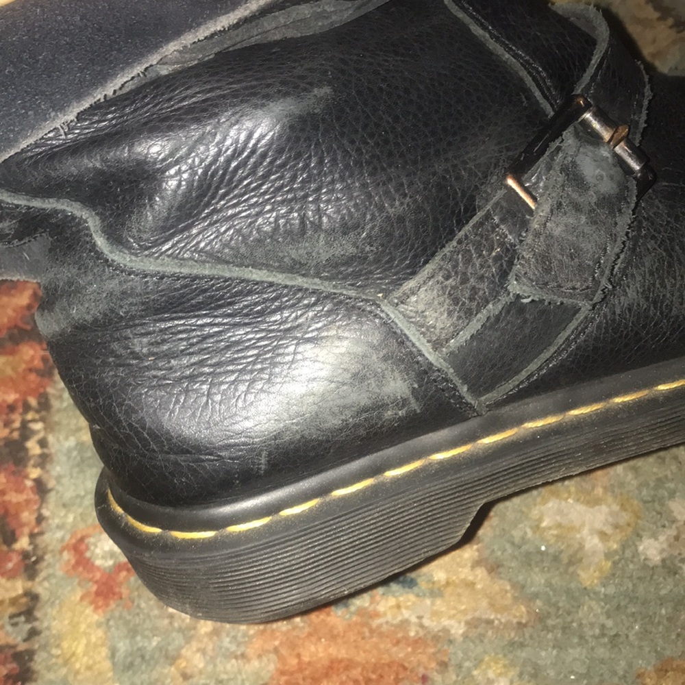Dr. Martens Black Moto Combat Boots - Picture 8 of 9